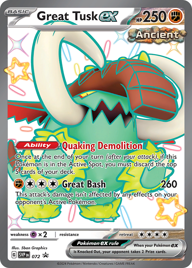 Great Tusk ex - 072/215 - Scarlet & Violet Black Star Promos