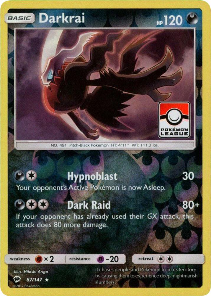 Darkrai (Pokemon League) (087/147) (PR) (Reverse Holofoil)