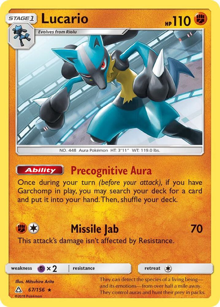 Lucario (67/156) Holo Rare (SM05) (Reverse Holofoil)