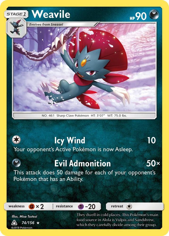 Weavile (74/156) Holo Rare (SM05)