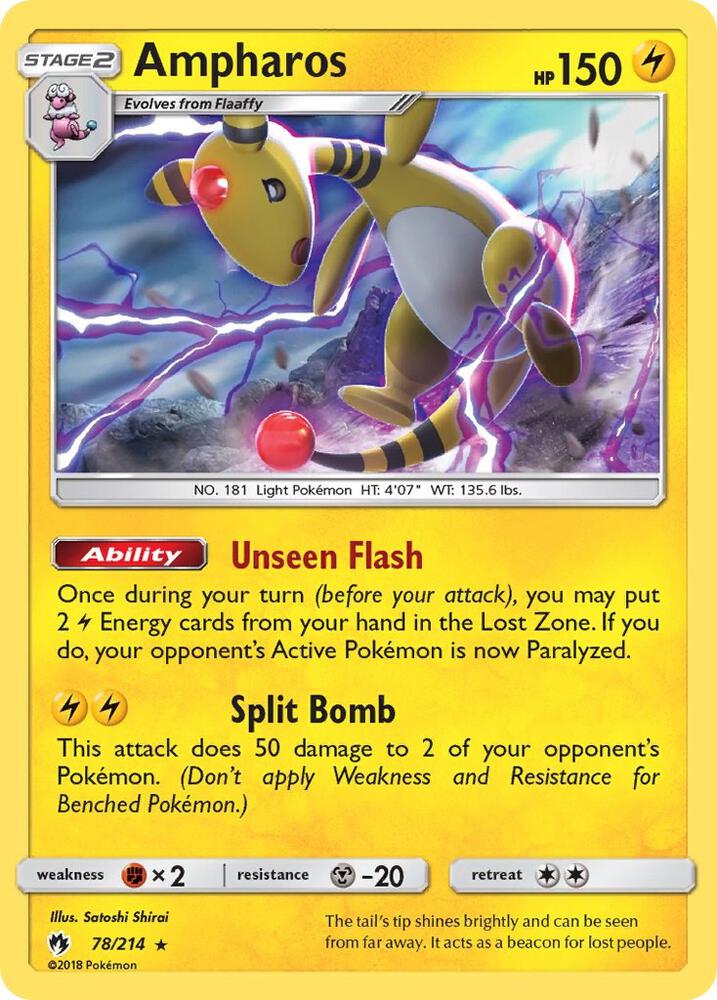 Ampharos (78/214) Holo Rare (SM8) (Reverse Holofoil)