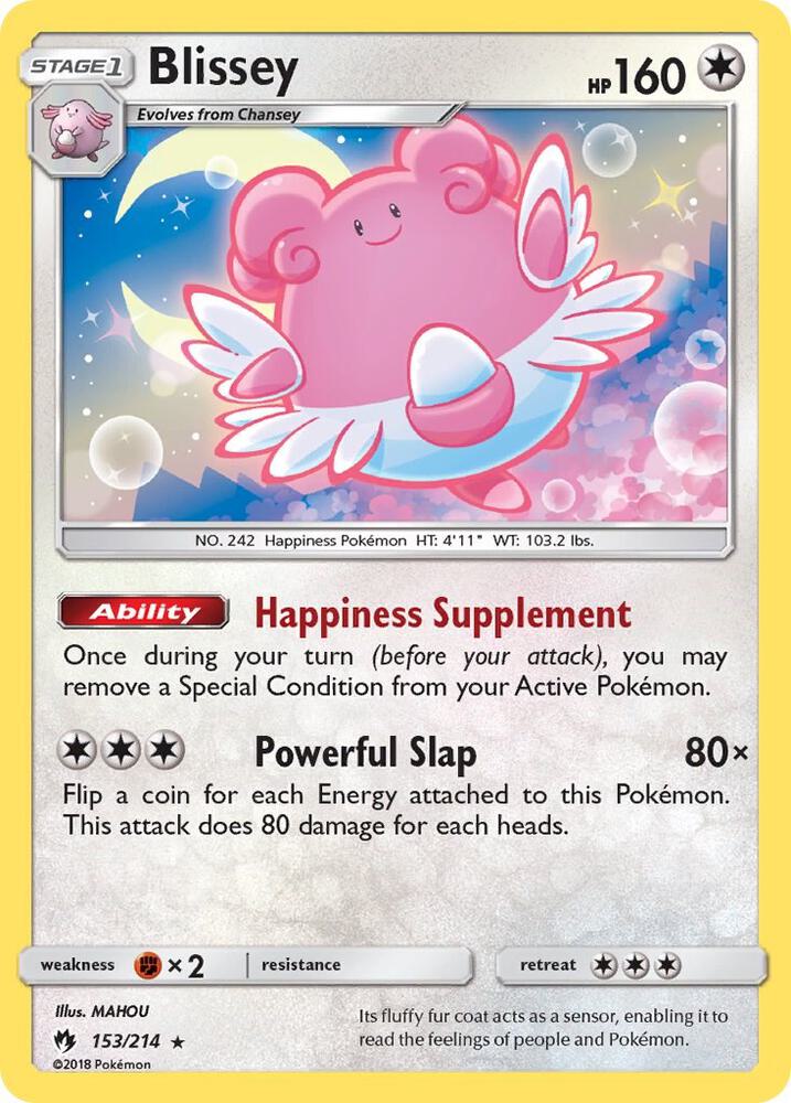Blissey (153/214) Holo Rare (SM8) (Reverse Holofoil)