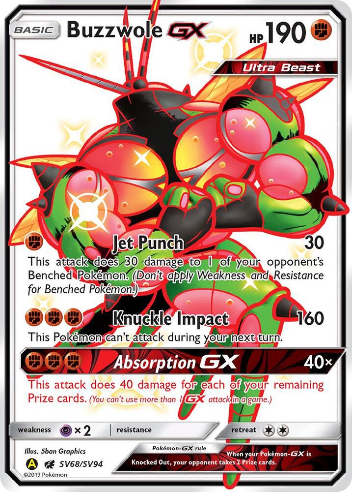 Buzzwole GX (SV68/SV94) Shiny Holo Rare (HIF:SV)