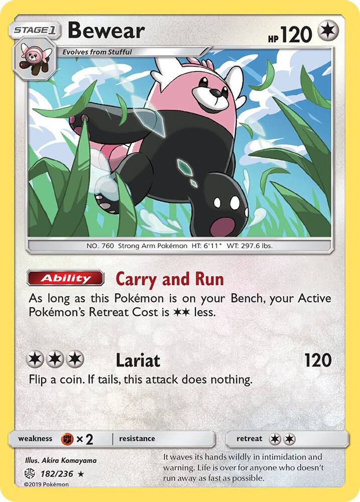 Bewear (182/236) (SM12) (Reverse Holofoil)