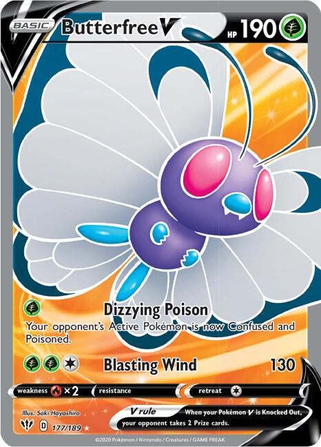 Butterfree V (Full Art) (177/189) Ultra Rare (SWSH03)