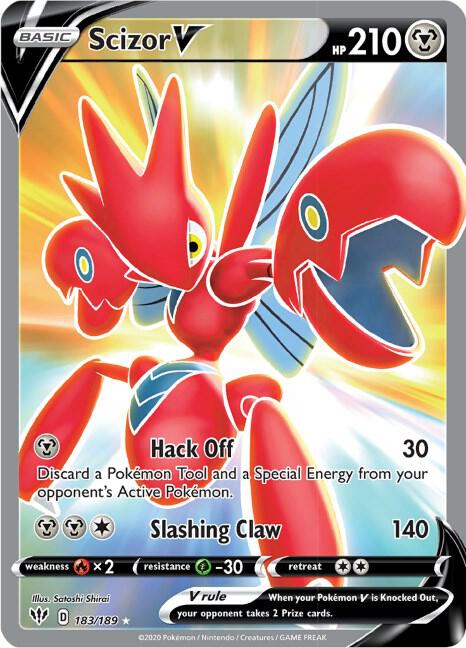 Scizor V (Full Art) (183/189) Ultra Rare (SWSH03)