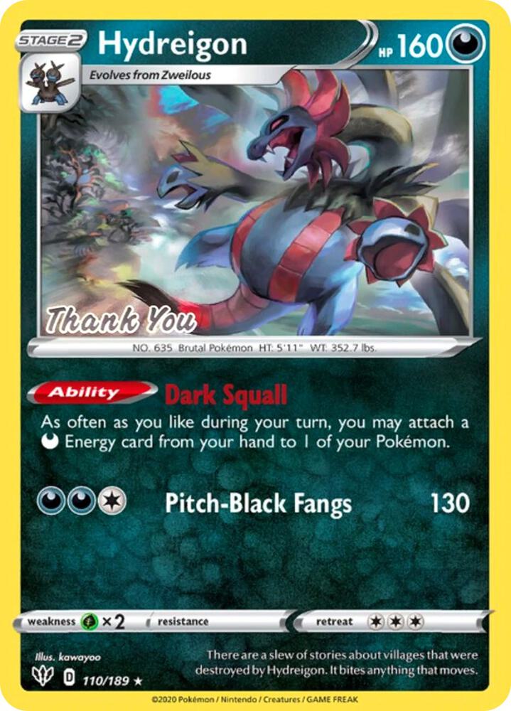 Hydreigon - [Thank You] (110/189) (MCAP) (Reverse Holofoil)
