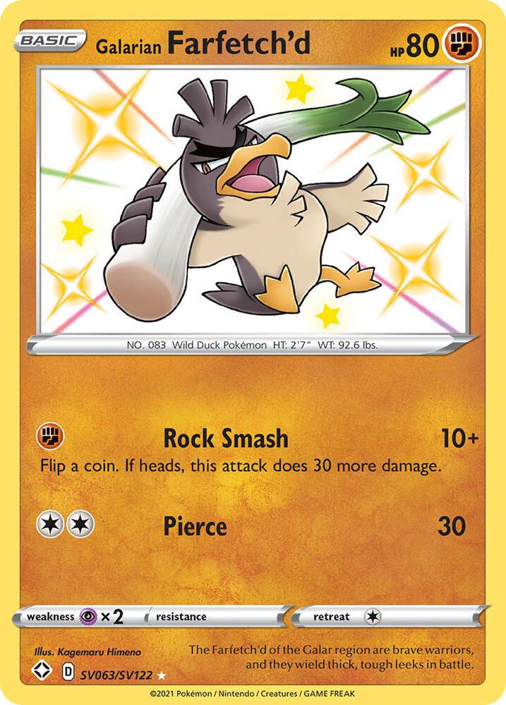 Galarian Farfetch'd (SV063/SV122) Shiny Holo Rare (SHFSV)