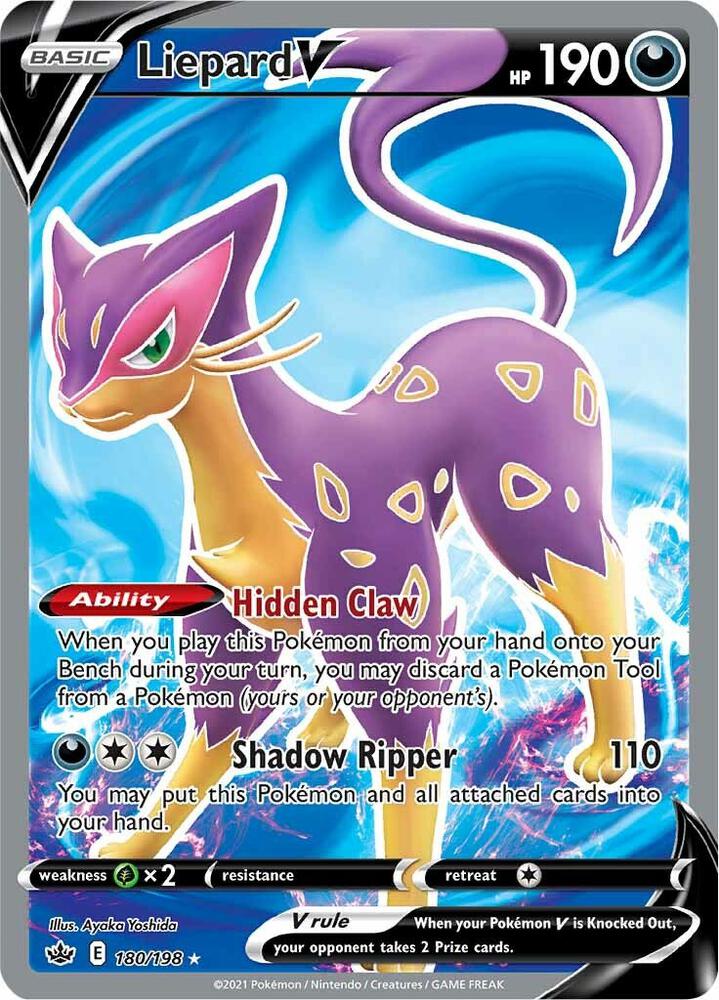 Liepard V (Full Art) (180/198) Ultra Rare (SWSH06)