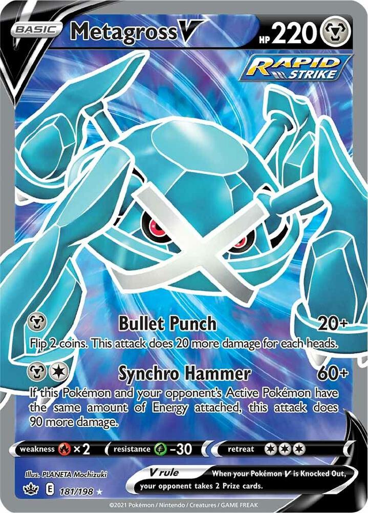 Metagross V (Full Art) (181/198) Ultra Rare (SWSH06)