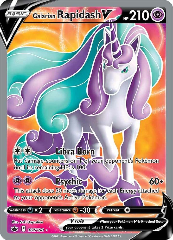 Galarian Rapidash V (Full Art) (167/198) Ultra Rare (SWSH06)