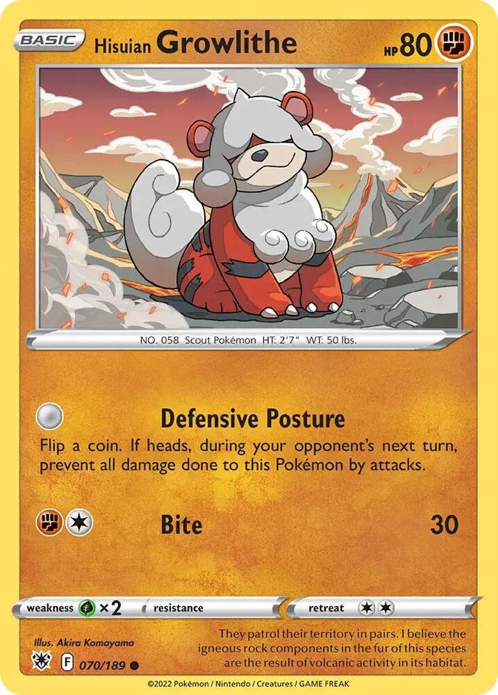 Hisuian Growlithe (Cosmos Holo) (070/189) (PR)