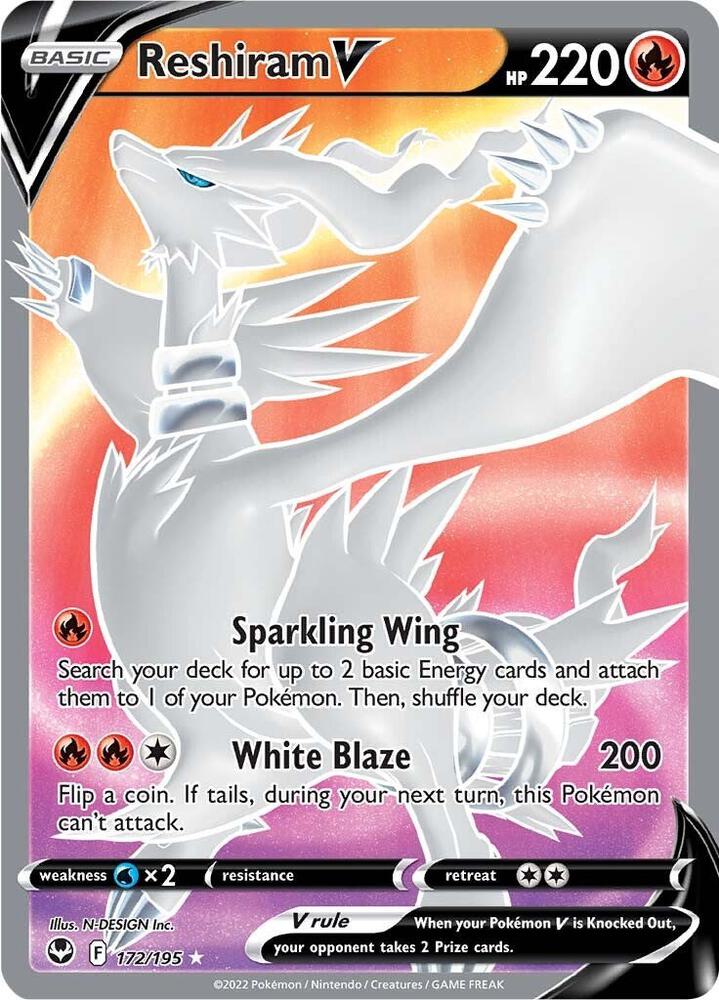Reshiram V (Full Art) (172/195) Ultra Rare (SWSH12)