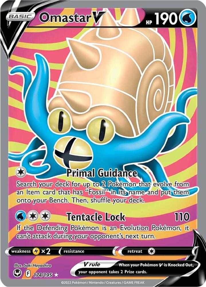 Omastar V (Full Art) (174/195) Ultra Rare (SWSH12)