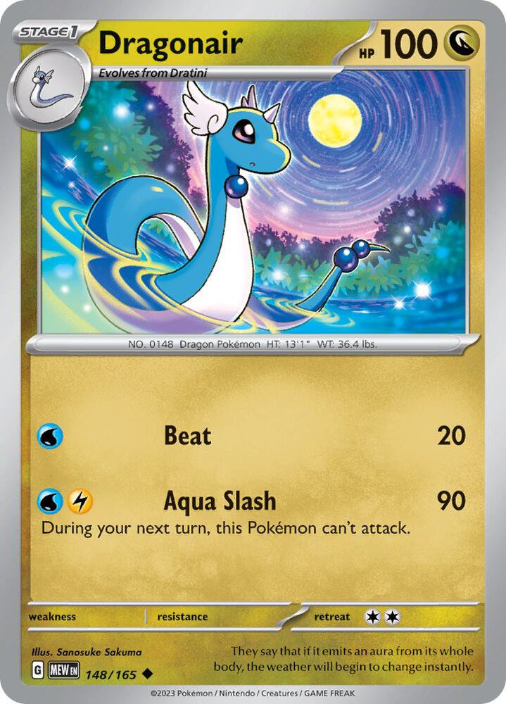 Dragonair (148/165) Uncommon (MEW) (Reverse Holofoil)