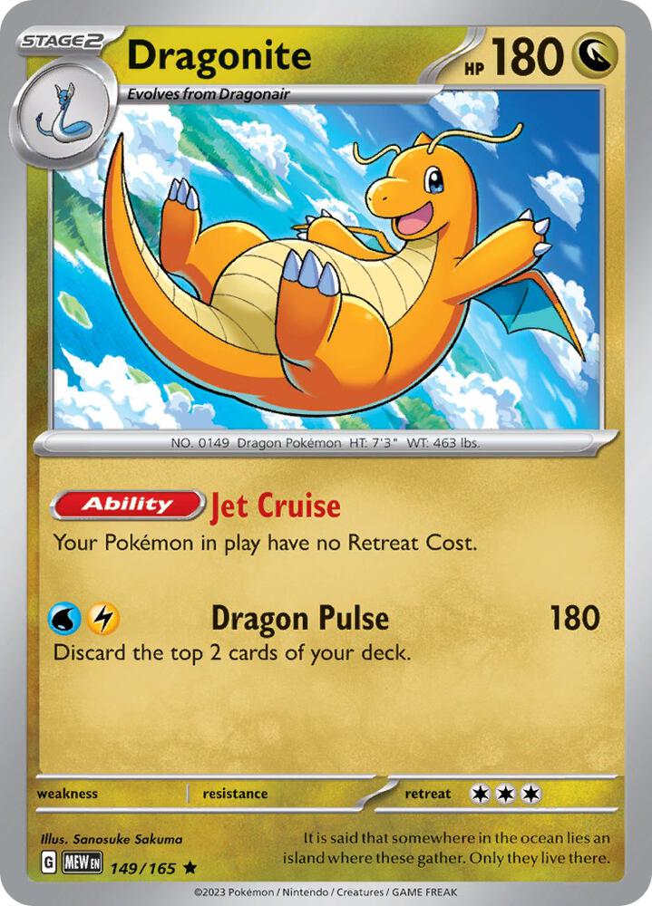 Dragonite (149/165) Rare (MEW) (Reverse Holofoil)