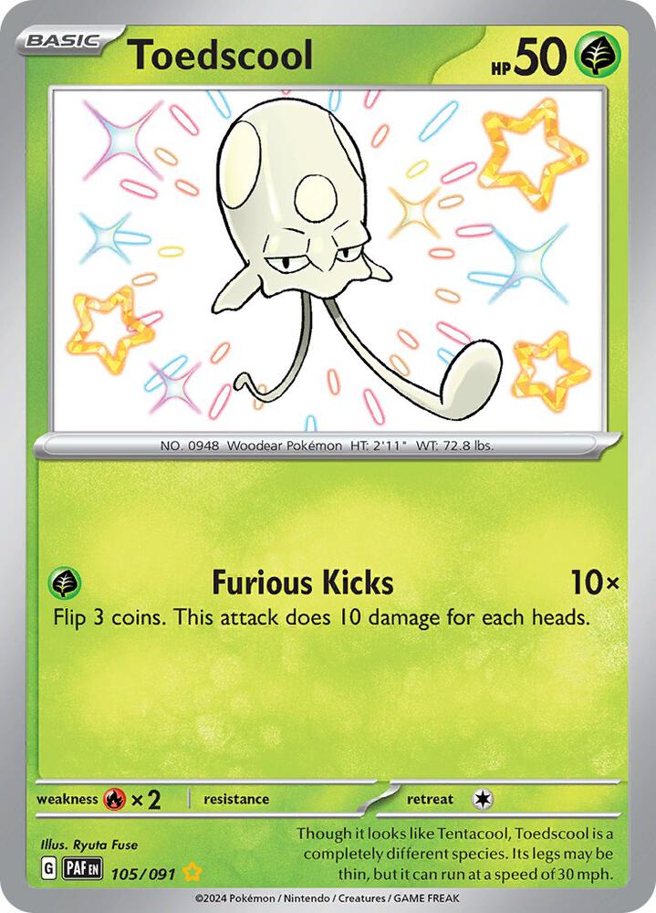 Toedscool (105/091) Shiny Rare (PAF)