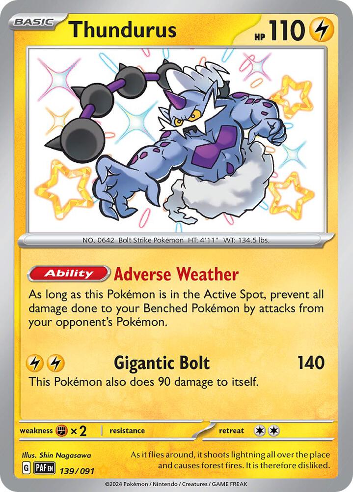 Thundurus (139/091) Shiny Rare (PAF)