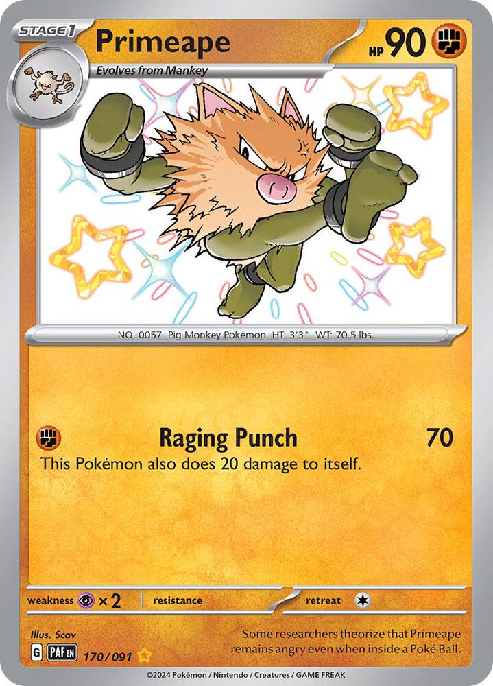 Primeape (170/091) Shiny Rare (PAF)