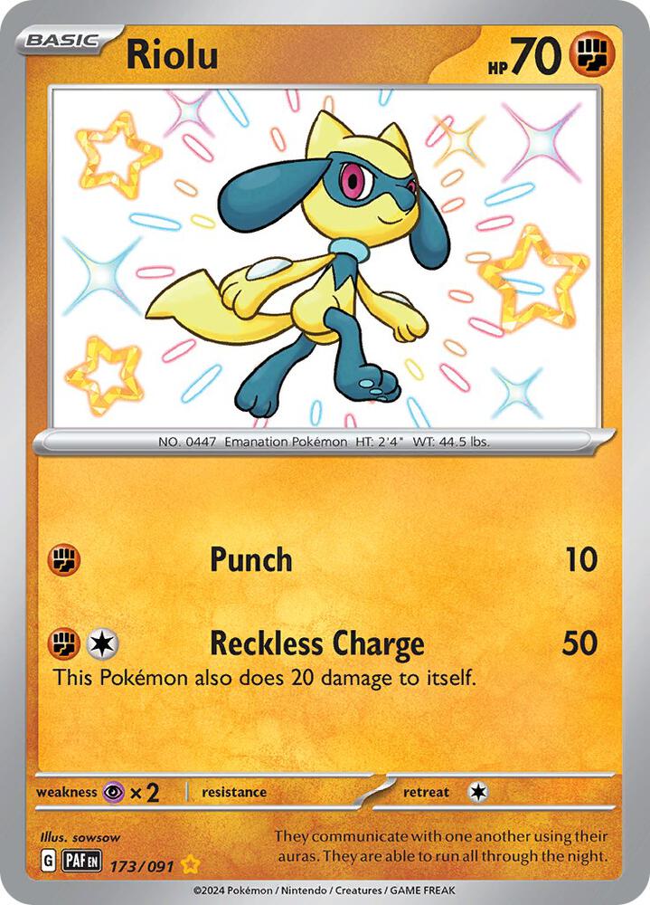 Riolu (173/091) Shiny Rare (PAF)