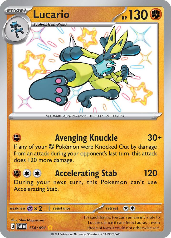 Lucario (174/091) Shiny Rare (PAF)
