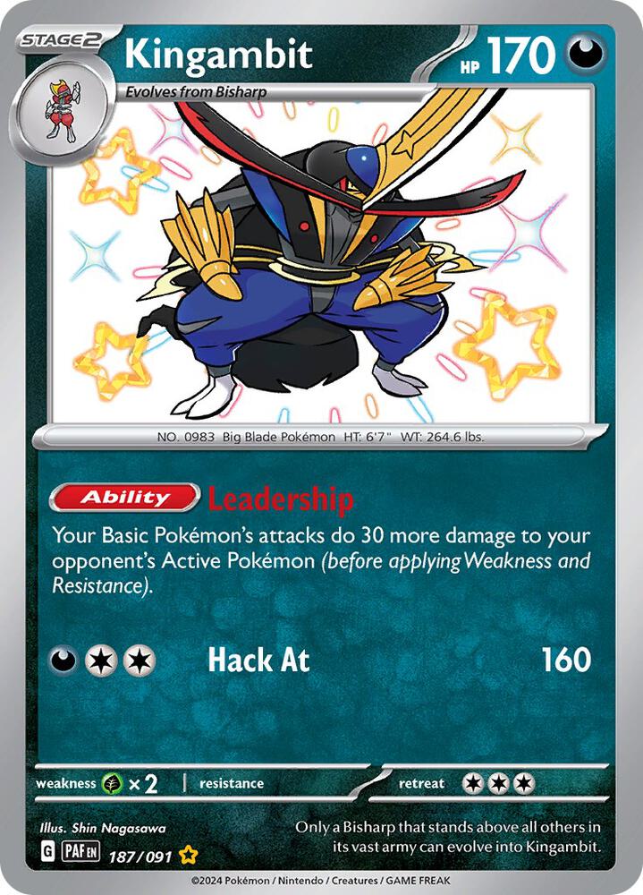 Kingambit (187/091) Shiny Rare (PAF)