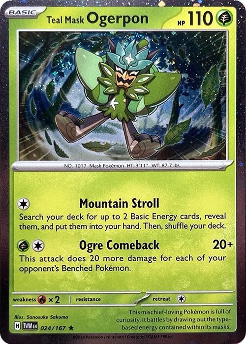 Teal Mask Ogerpon (Cosmos Holo) (024/167) (MCAP)