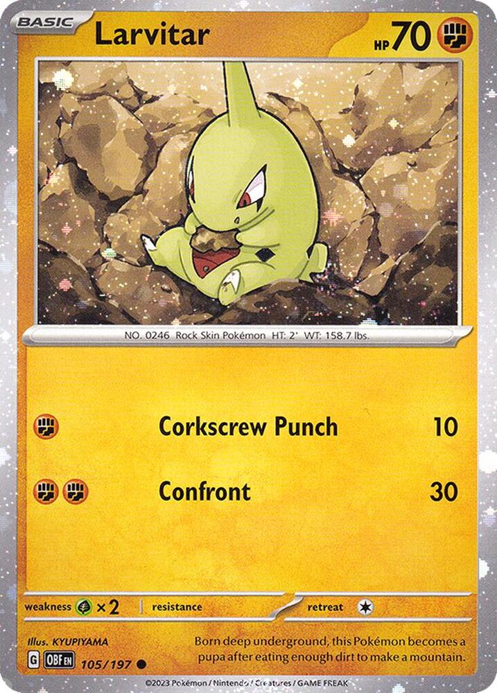 Larvitar (Cosmos Holo) (105/197) (MCAP)
