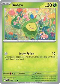 Catalog image | Budew - 004/131 - SV: Prismatic Evolutions | SV: Prismatic Evolutions | 004/131