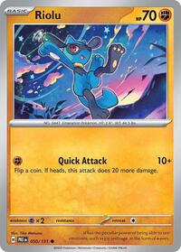 Catalog image | Riolu - 050/131 - SV: Prismatic Evolutions | SV: Prismatic Evolutions | 050/131