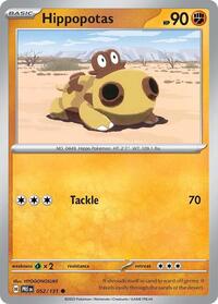 Catalog image | Hippopotas - 052/131 - SV: Prismatic Evolutions | SV: Prismatic Evolutions | 052/131