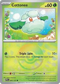 Cottonee (Poke Ball Pattern) - 007/131 - Common - SV: Prismatic Evolutions