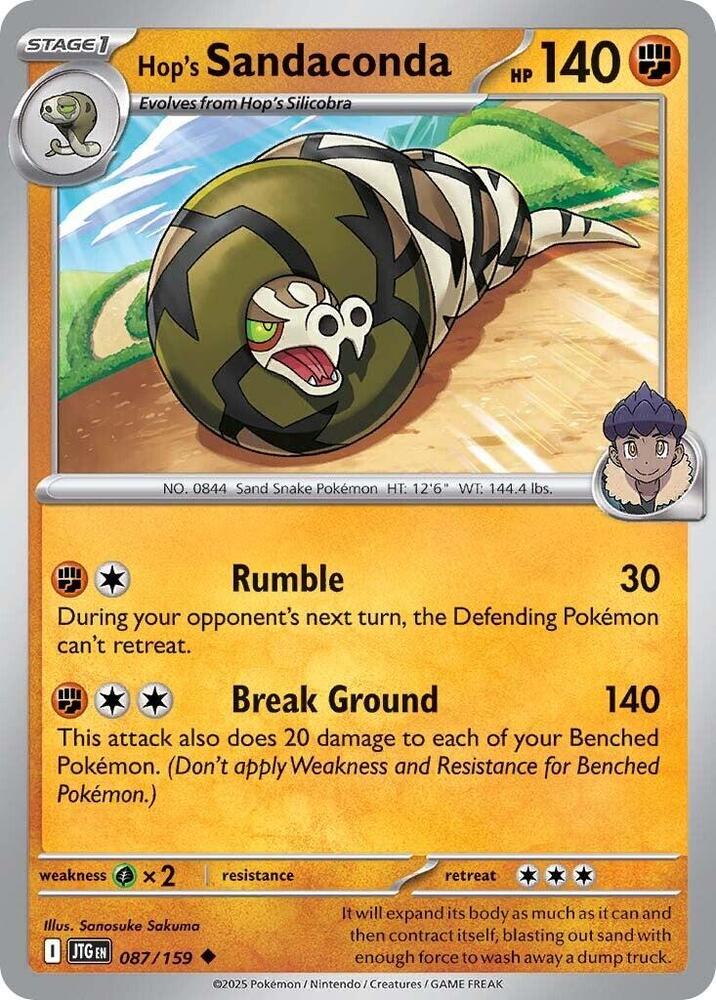Hop's Sandaconda (087/159) Uncommon (JTG) (Reverse Holofoil)