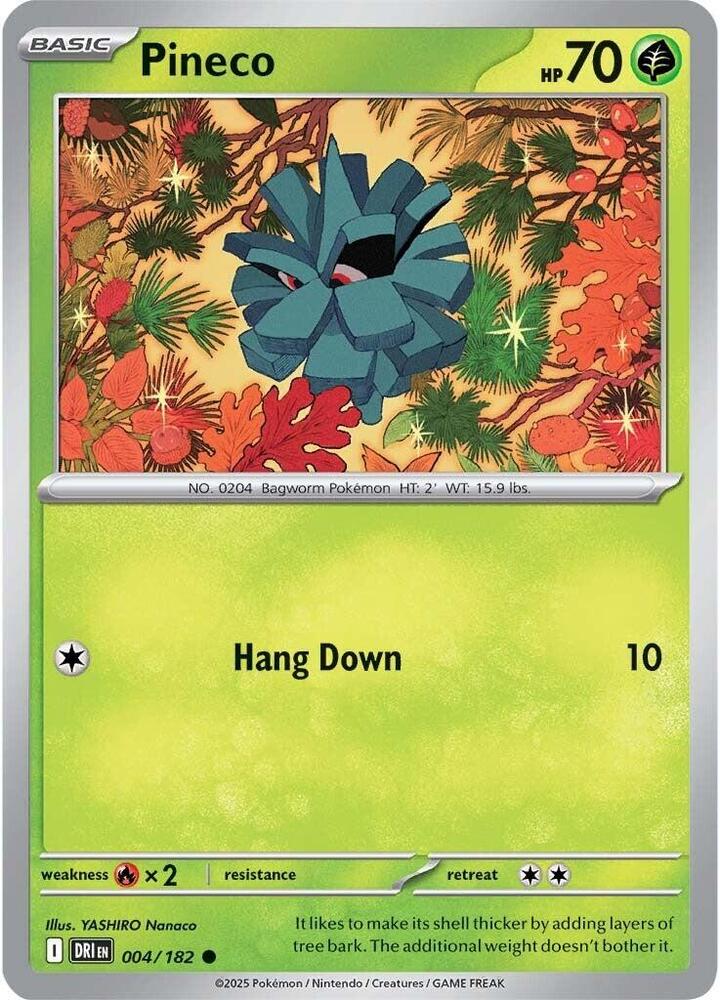 Pineco (004/182) Common (DRI) (Reverse Holofoil)