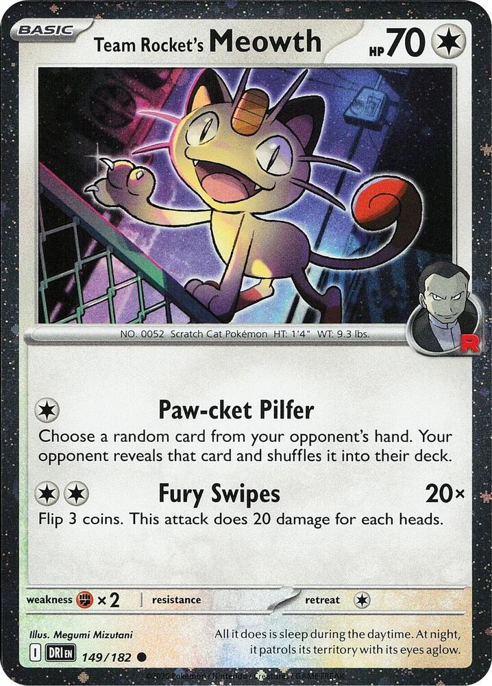 Team Rocket's Meowth (Cosmos Holo) (149/182) Common (MCAP)