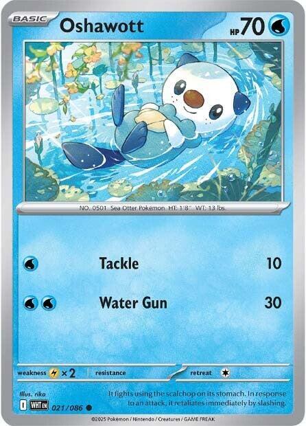 Oshawott (021/086) Common (WHT) (Reverse Holofoil)