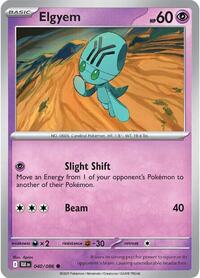 Catalog image | Elgyem - 040/086 - SV: Black Bolt | SV: Black Bolt | 040/086