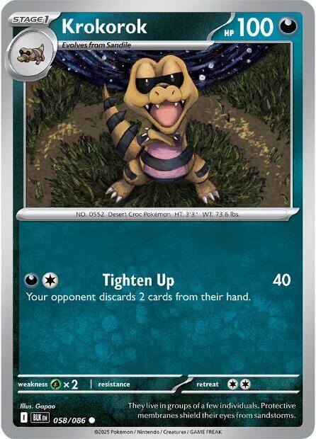 Krokorok (058/086) Common (BLK) (Reverse Holofoil)