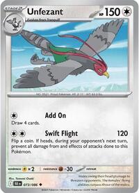 Catalog image | Unfezant - 073/086 - SV: Black Bolt | SV: Black Bolt | 073/086