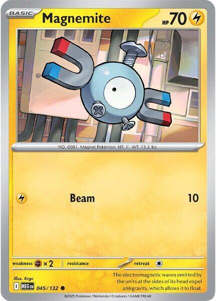 Magnemite (045/132) Common (MEG) (Reverse Holofoil)