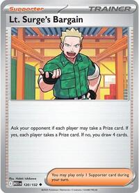 Catalog image | Lt. Surge's Bargain - 120/132 - ME01: Mega Evolution | ME01: Mega Evolution | 120/132
