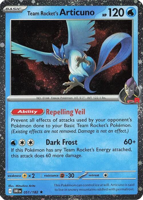Team Rocket's Articuno (Cosmos Holo) (051/182) Promo (MCAP)