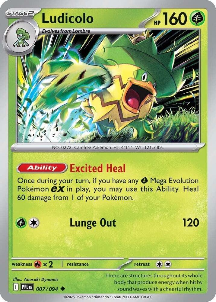 Ludicolo (007/094) Uncommon (PFL) (Reverse Holofoil)