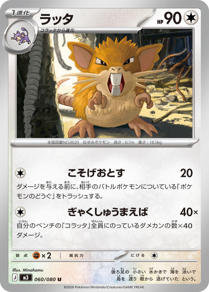 Raticate (060/080) Uncommon (M3) [JP]