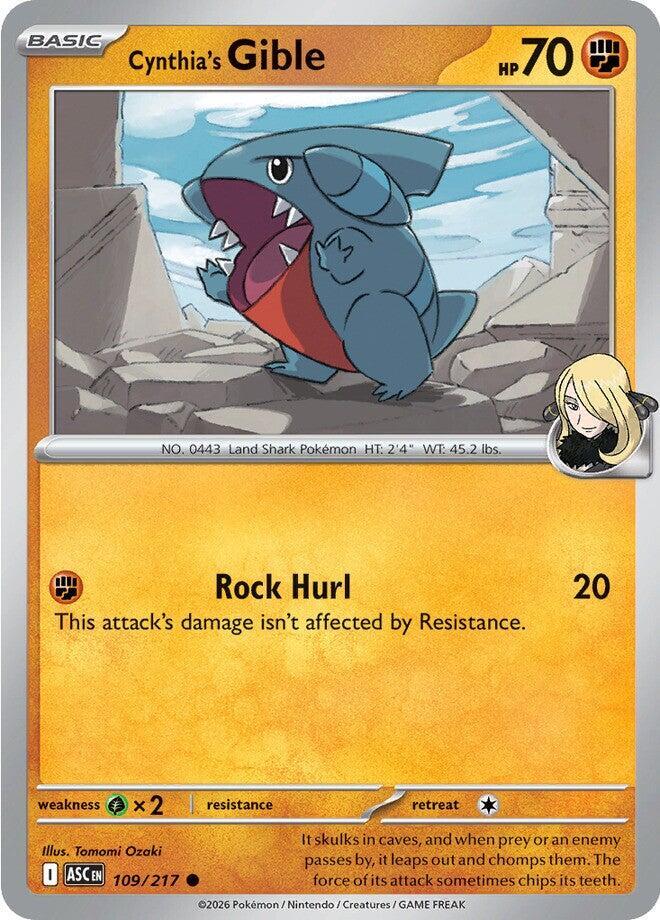 Cynthia's Gible (109/217) Common (ASC)