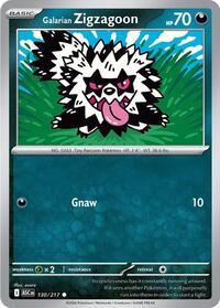 Catalog image | Galarian Zigzagoon - 130/217 - ME: Ascended Heroes | ME: Ascended Heroes | 130/217