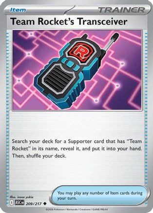 Team Rocket's Transceiver - 209/217 - Uncommon - ME: Ascended Heroes