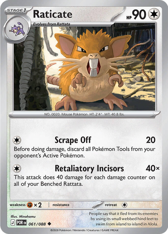 Raticate (061/088) Uncommon (POR) (Reverse Holofoil)