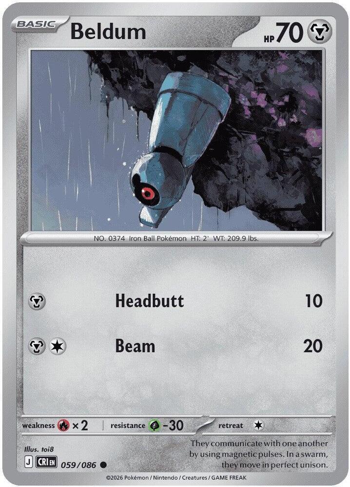 Beldum (059/086) Common (CRI) (Reverse Holofoil)