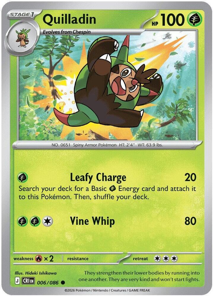 Quilladin (006/086) Common (CRI) (Reverse Holofoil)